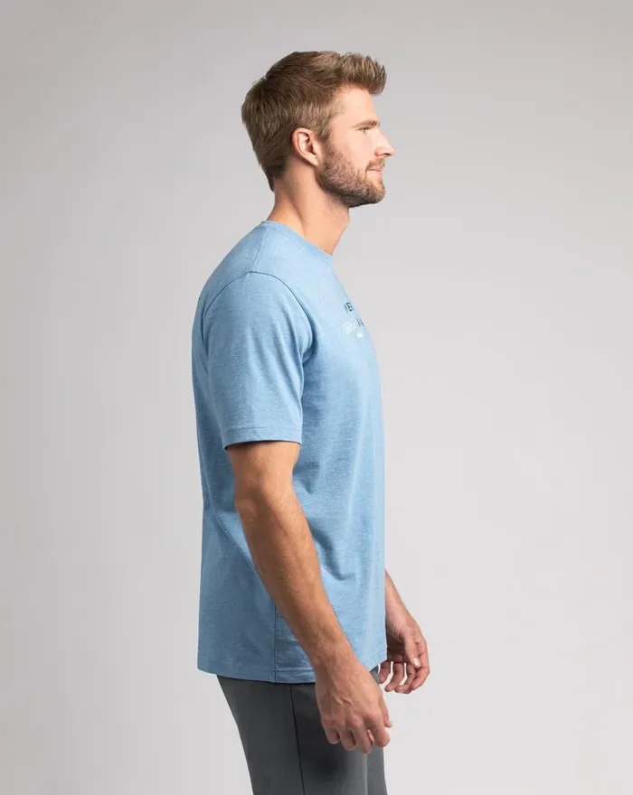 TravisMathew TRAPEZE SWINGER TEE Heather Blue Men Tees TravisMathew TRAPEZE SWINGER TEE Heather Blue Men Tees