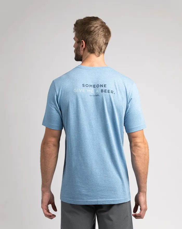 TravisMathew TRAPEZE SWINGER TEE Heather Blue Men Tees TravisMathew TRAPEZE SWINGER TEE Heather Blue Men Tees