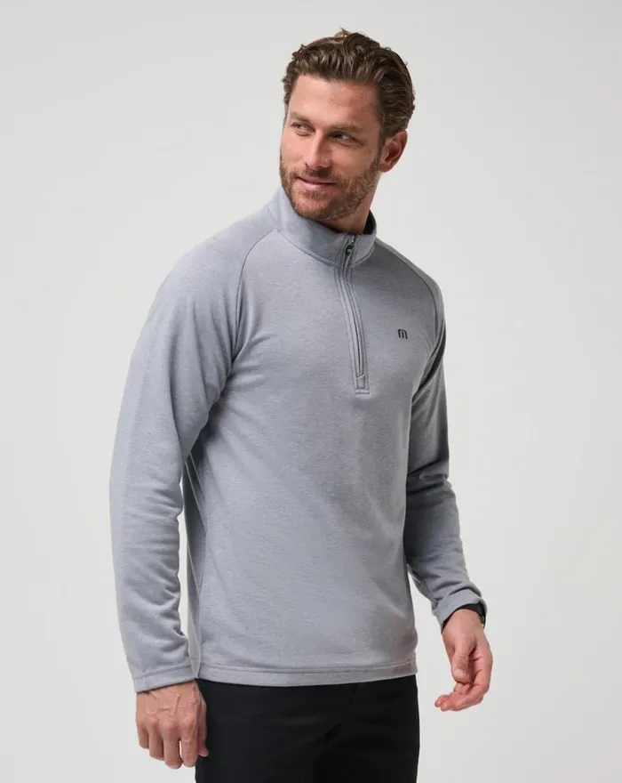 TravisMathew UPGRADED QUARTER ZIP Heather Grey Men Quarter Zips TravisMathew UPGRADED QUARTER ZIP Heather Grey Men Quarter Zips