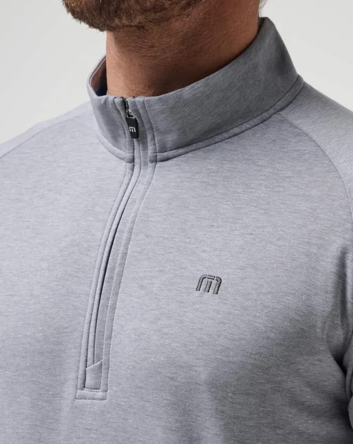 TravisMathew UPGRADED QUARTER ZIP Heather Grey Men Quarter Zips TravisMathew UPGRADED QUARTER ZIP Heather Grey Men Quarter Zips