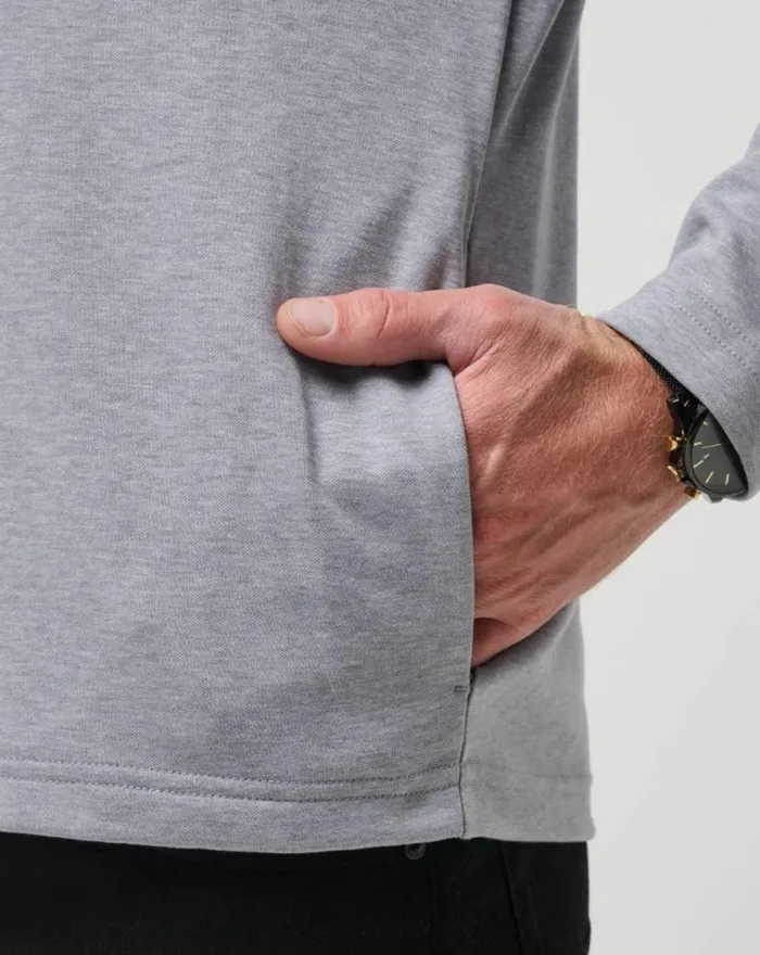 TravisMathew UPGRADED QUARTER ZIP Heather Grey Men Quarter Zips TravisMathew UPGRADED QUARTER ZIP Heather Grey Men Quarter Zips