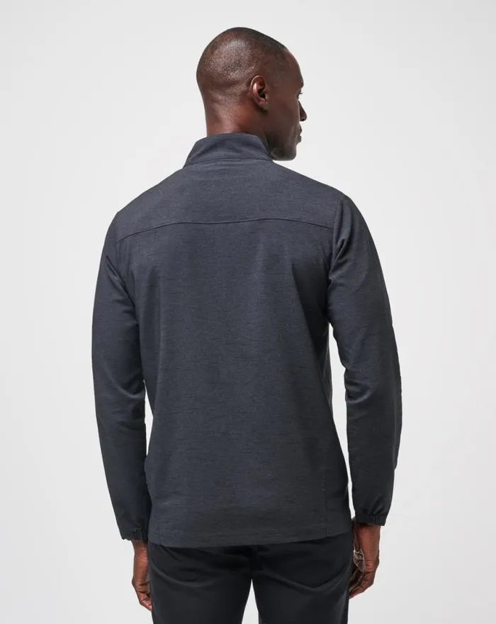TravisMathew VALLEY VIEW FULL ZIP Heather Black Men Jackets TravisMathew VALLEY VIEW FULL ZIP Heather Black Men Jackets