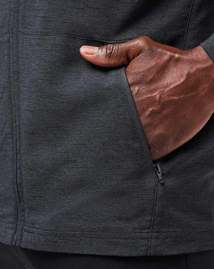 TravisMathew VALLEY VIEW FULL ZIP Heather Black Men Jackets TravisMathew VALLEY VIEW FULL ZIP Heather Black Men Jackets