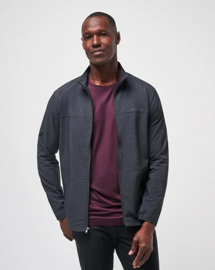 TravisMathew VALLEY VIEW FULL ZIP Heather Black Men Jackets TravisMathew VALLEY VIEW FULL ZIP Heather Black Men Jackets
