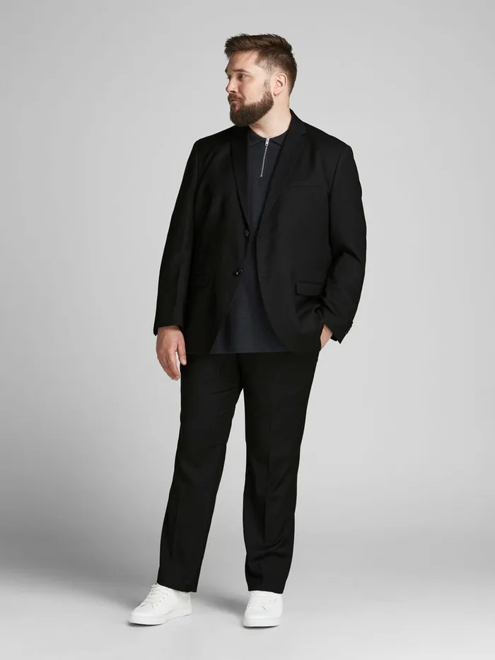 Trousers JACK and JONES Mens 2PIECE PLUS SIZE SUIT Black Black