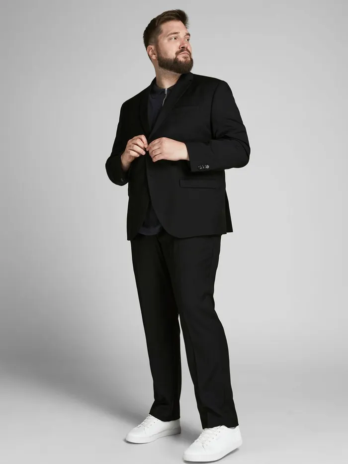 Trousers JACK and JONES Mens 2PIECE PLUS SIZE SUIT Black Black