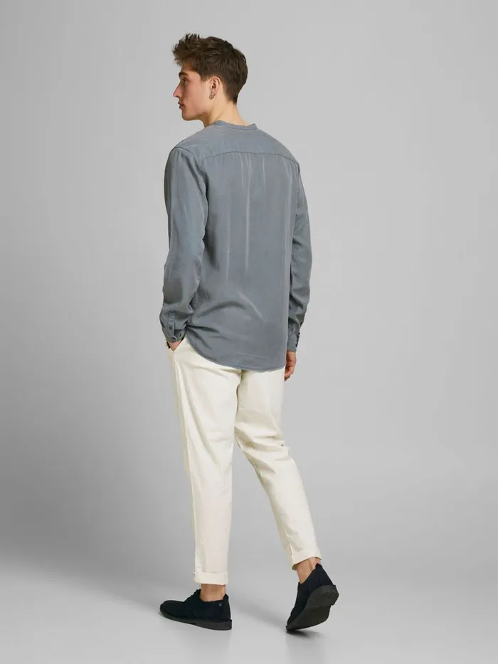 Trousers JACK and JONES Mens ACE BREEZE LINEN TROUSERS White Silver Birch
