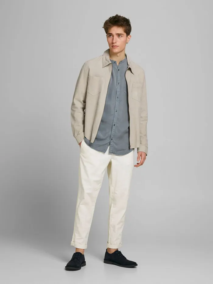 Trousers JACK and JONES Mens ACE BREEZE LINEN TROUSERS White Silver Birch