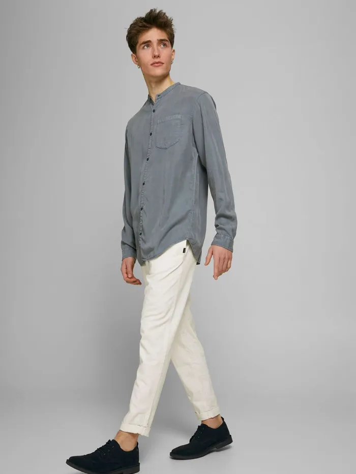 Trousers JACK and JONES Mens ACE BREEZE LINEN TROUSERS White Silver Birch