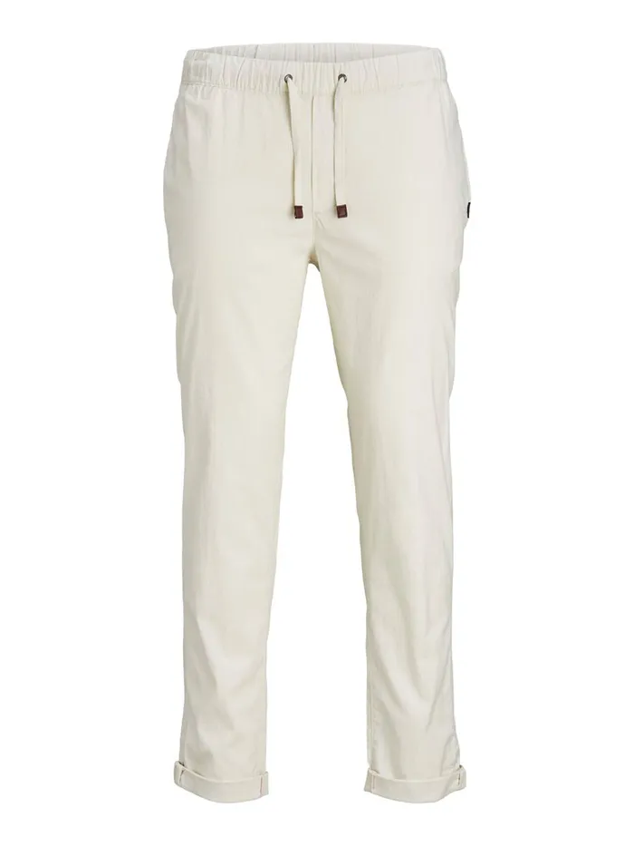 Trousers JACK and JONES Mens ACE BREEZE LINEN TROUSERS White Silver Birch