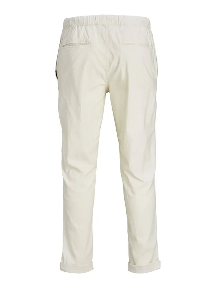 Trousers JACK and JONES Mens ACE BREEZE LINEN TROUSERS White Silver Birch