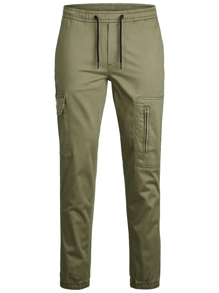 Trousers JACK and JONES Mens ACE HILL AKM CARGO TROUSERS Green Dusty Olive