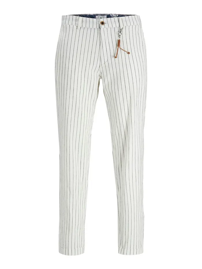Trousers JACK and JONES Mens ACE LINEN AKM 2070 CHINOS White Ecru
