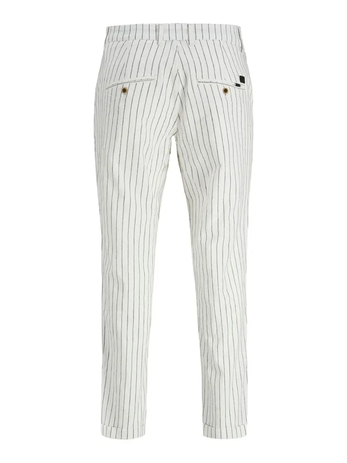 Trousers JACK and JONES Mens ACE LINEN AKM 2070 CHINOS White Ecru