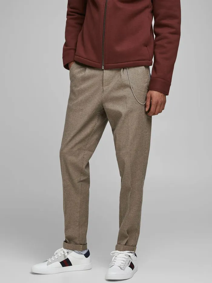 Trousers JACK and JONES Mens ACE MILTON AKM 1060 CHINOS Beige Brown Stone