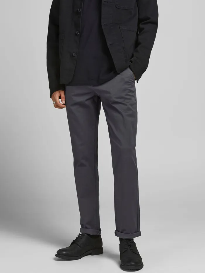 Trousers JACK and JONES Mens CODY SPENCER WW CHINOS Grey Dark Grey