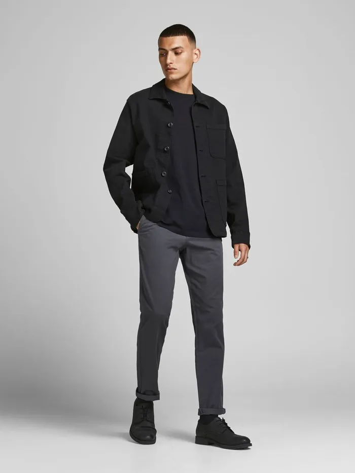Trousers JACK and JONES Mens CODY SPENCER WW CHINOS Grey Dark Grey