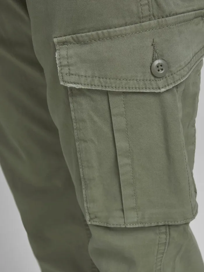 Trousers JACK and JONES Mens DRAKE ZACK CARGO TROUSERS Green Dusty Olive