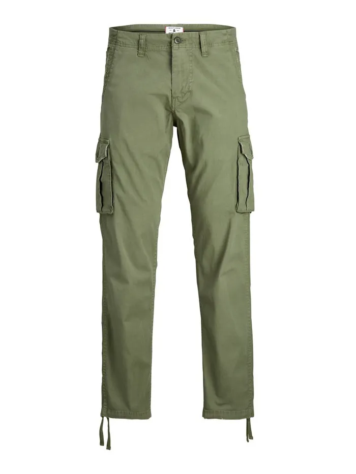 Trousers JACK and JONES Mens DRAKE ZACK CARGO TROUSERS Green Dusty Olive