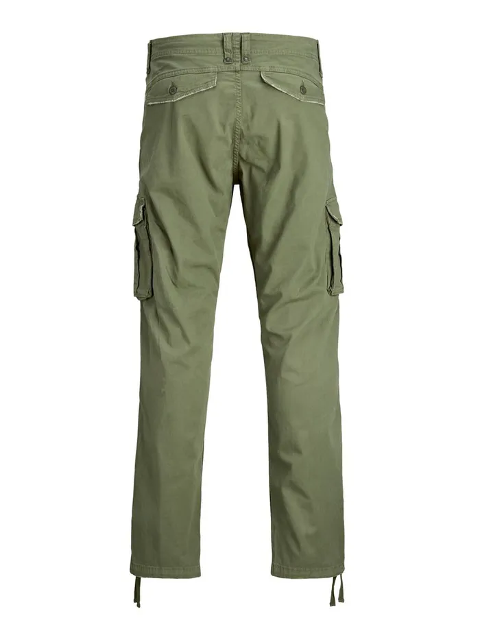 Trousers JACK and JONES Mens DRAKE ZACK CARGO TROUSERS Green Dusty Olive