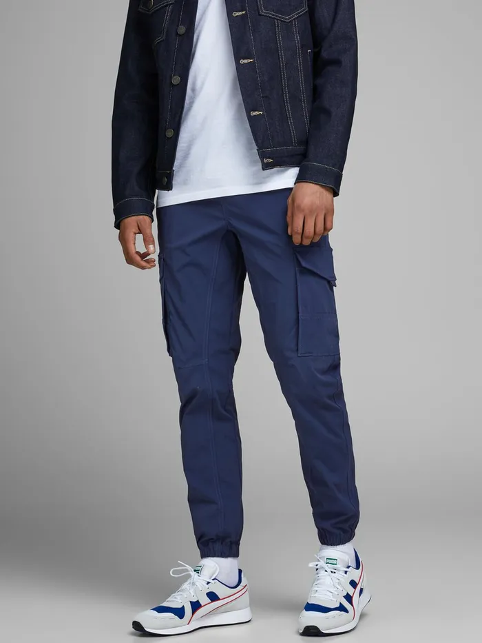 Trousers JACK and JONES Mens GORDON FLAKE SWEATPANTS Blue Navy Blazer For Sale