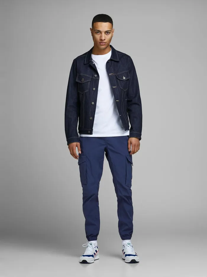 Trousers JACK and JONES Mens GORDON FLAKE SWEATPANTS Blue Navy Blazer For Sale