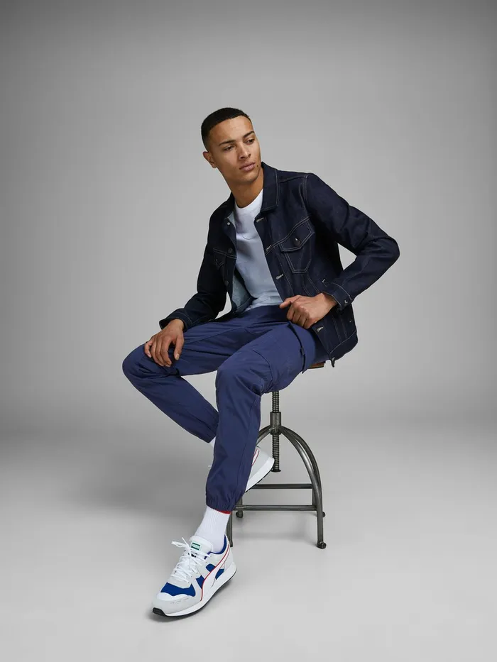 Trousers JACK and JONES Mens GORDON FLAKE SWEATPANTS Blue Navy Blazer For Sale