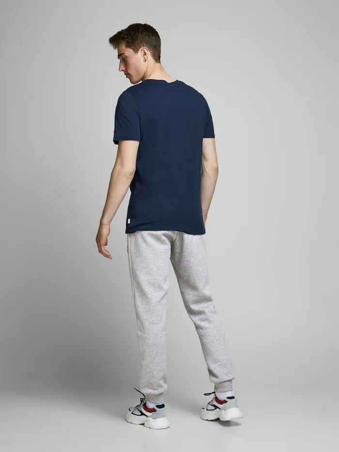 Trousers JACK and JONES Mens GORDON NEW SOFT SWEATPANTS Grey Light Grey Melange Casaul