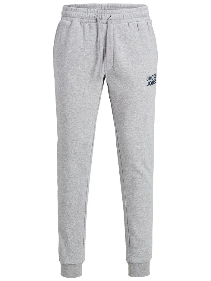 Trousers JACK and JONES Mens GORDON NEW SOFT SWEATPANTS Grey Light Grey Melange Casaul