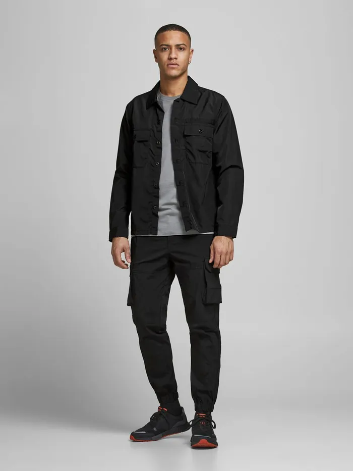 Trousers JACK and JONES Mens GORDON ROSS CARGO SWEATPANTS Black Black For Sale