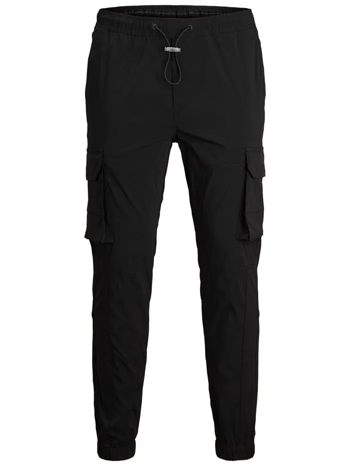Trousers JACK and JONES Mens GORDON ROSS CARGO SWEATPANTS Black Black For Sale
