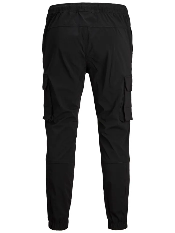 Trousers JACK and JONES Mens GORDON ROSS CARGO SWEATPANTS Black Black For Sale