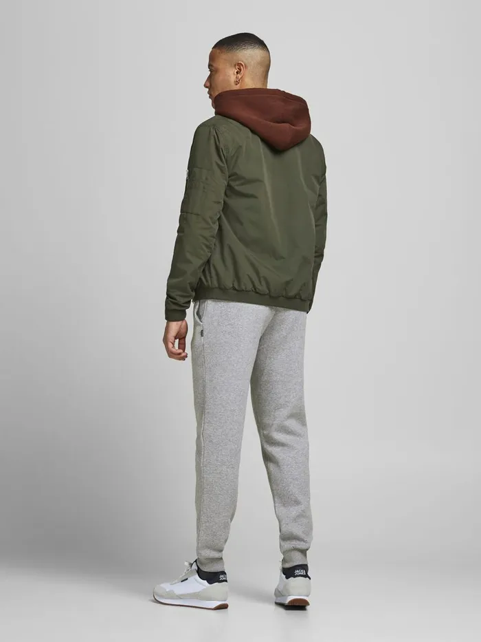 Trousers JACK and JONES Mens GORDON SOFT SWEATPANTS Grey Light Grey Melange For Sale