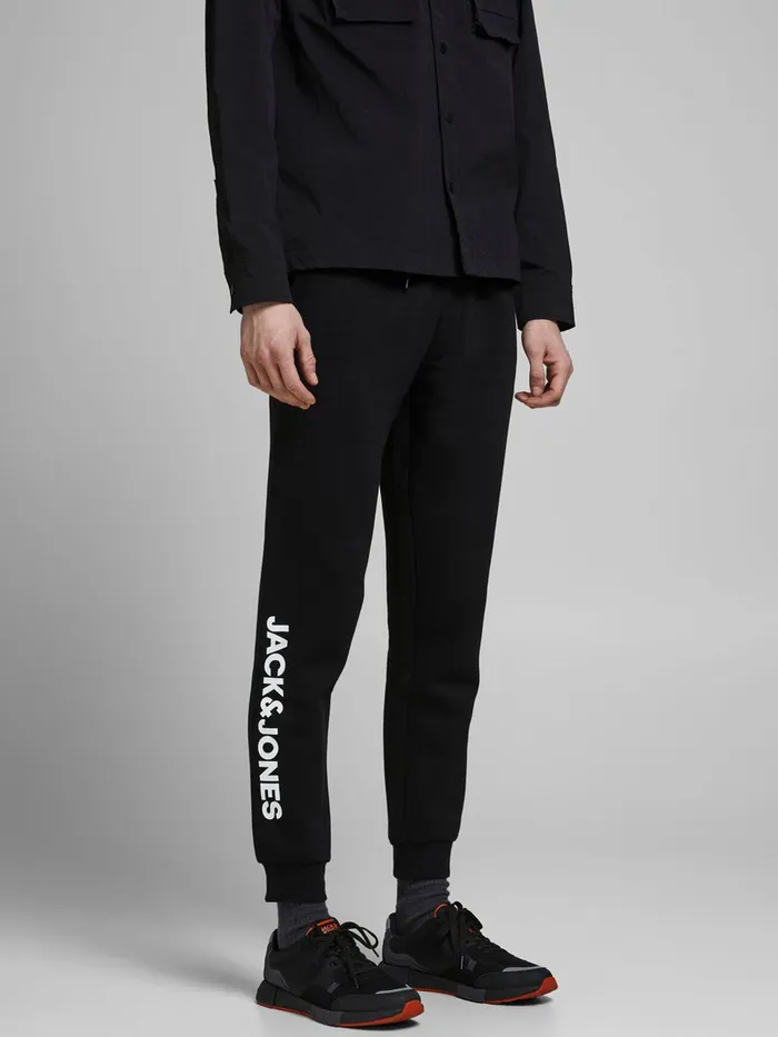 Trousers JACK and JONES Mens LOGO SWEATPANTS Black Black For Sale