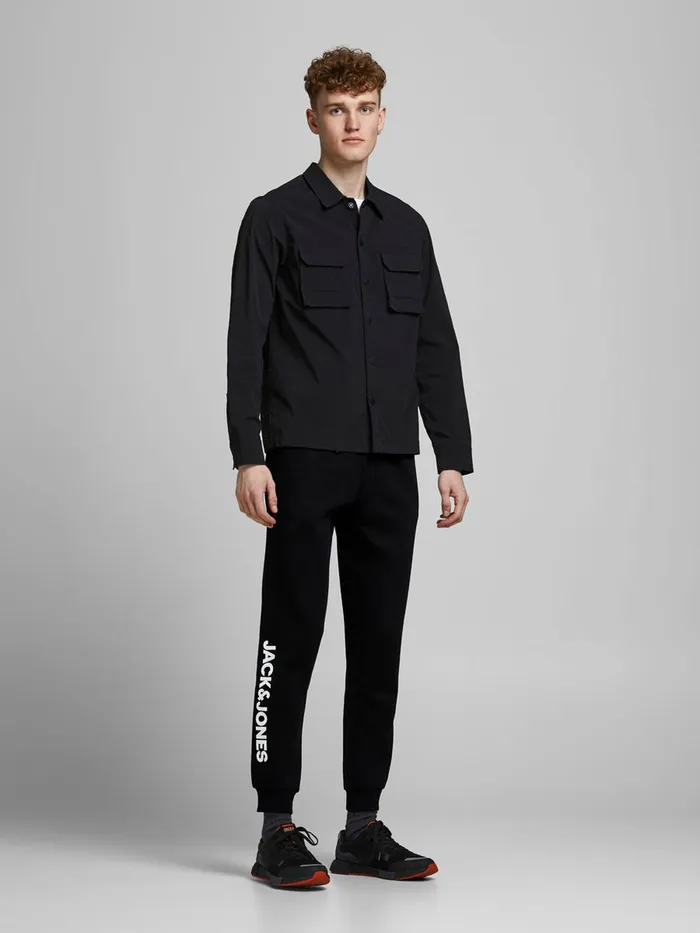 Trousers JACK and JONES Mens LOGO SWEATPANTS Black Black For Sale
