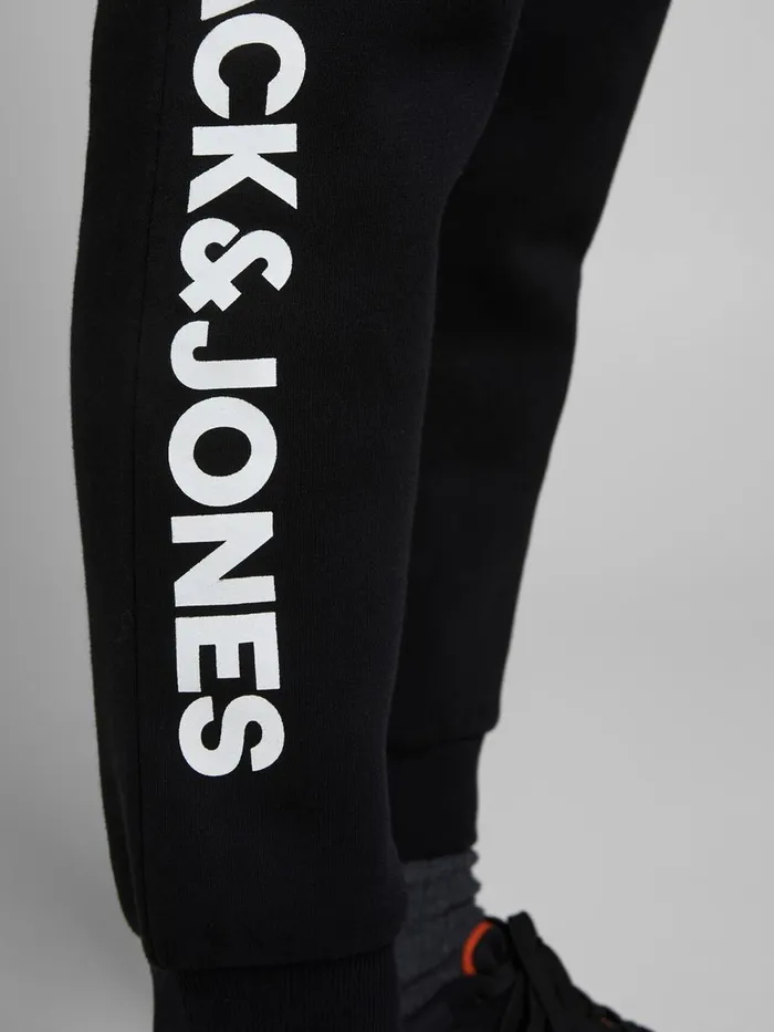 Trousers JACK and JONES Mens LOGO SWEATPANTS Black Black For Sale