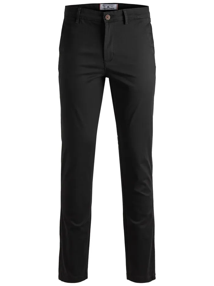 Trousers JACK and JONES Mens MARCO BOWIE SLIM FIT CHINOS Black Black