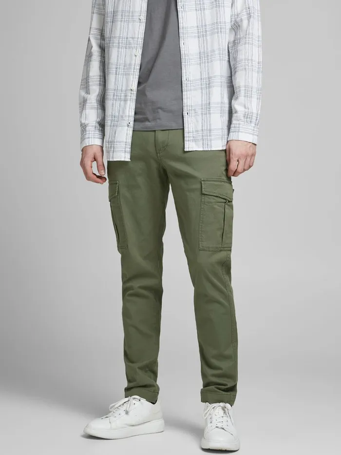 Trousers JACK and JONES Mens MARCO JOE AKM CARGO TROUSERS Green Dusty Olive