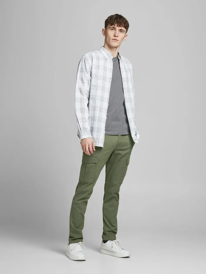 Trousers JACK and JONES Mens MARCO JOE AKM CARGO TROUSERS Green Dusty Olive
