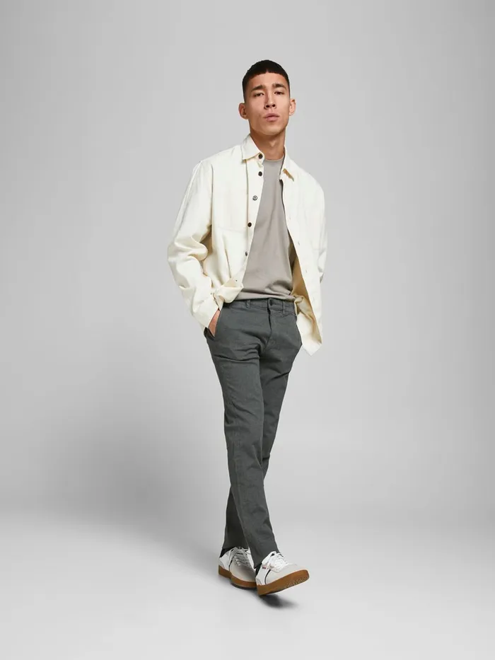 Trousers JACK and JONES Mens MARCO KENSO AKM CHINOS Grey Trooper