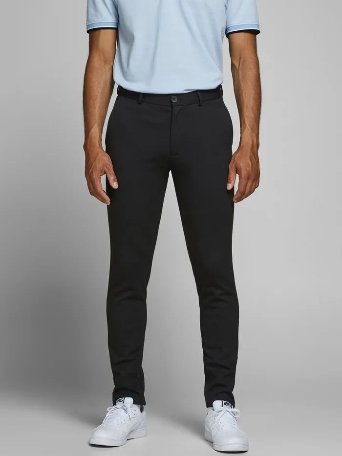 Trousers JACK and JONES Mens MARCO PHIL BLACK CHINOS Black Black