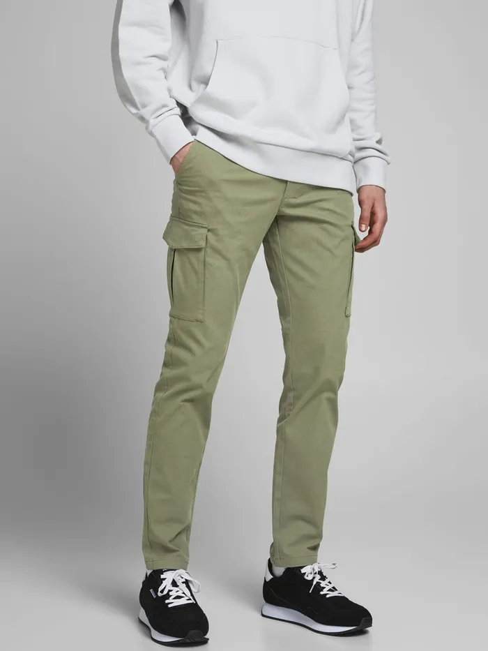 Trousers JACK and JONES Mens MARCO PRATT CHINOS Green Deep Lichen Green