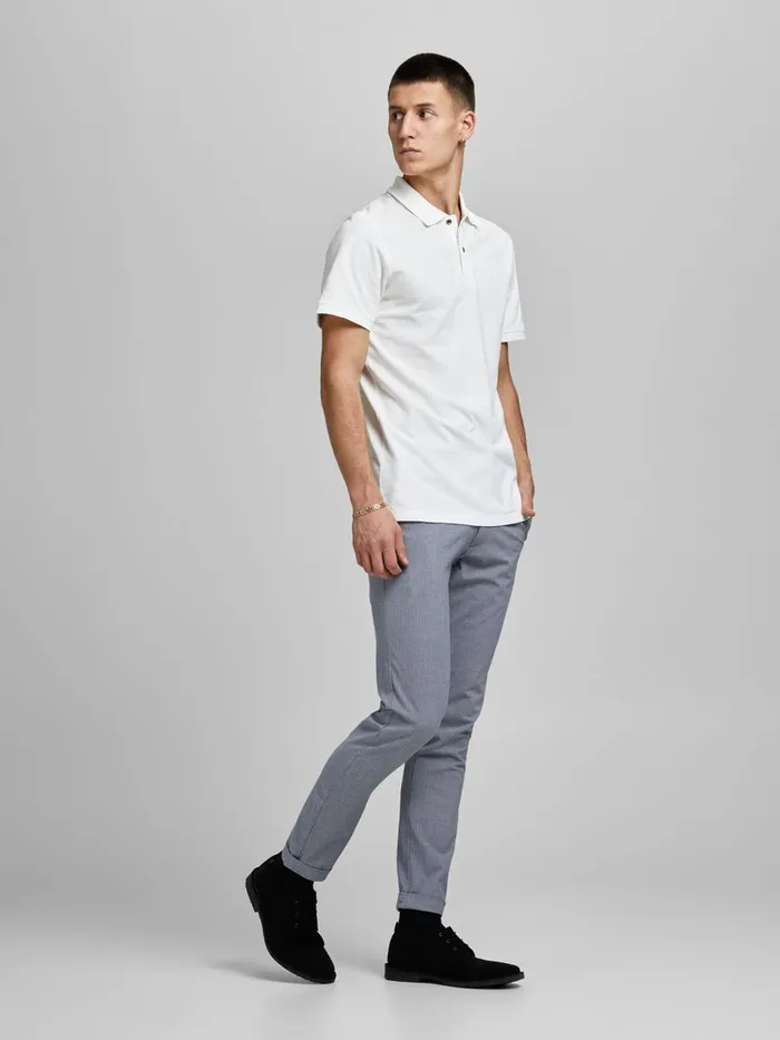 Trousers JACK and JONES Mens MARCO STUART AKM CHINOS Grey Blue Heaven