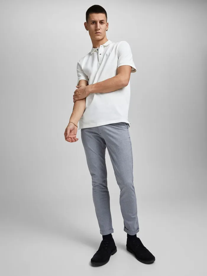 Trousers JACK and JONES Mens MARCO STUART AKM CHINOS Grey Blue Heaven