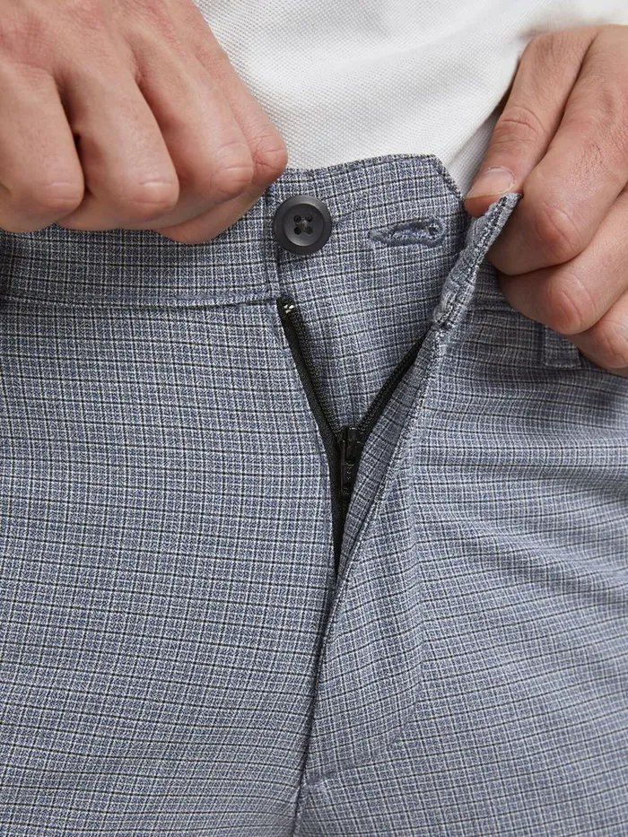 Trousers JACK and JONES Mens MARCO STUART AKM CHINOS Grey Blue Heaven