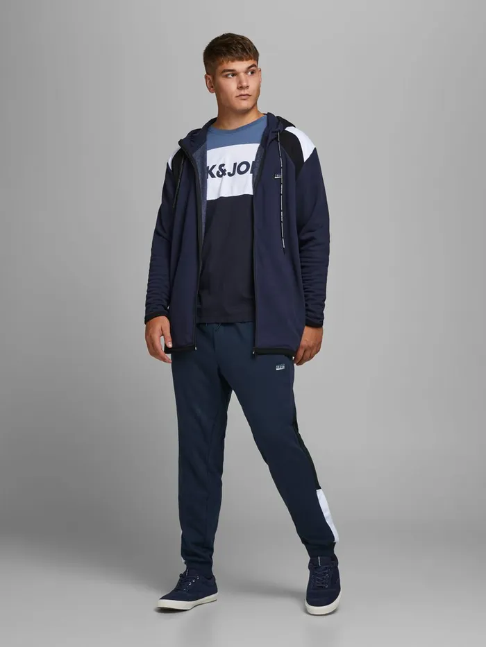 Trousers JACK and JONES Mens TAPERED FIT PLUS SIZE SWEAT PANTS Blue Navy Blazer Online