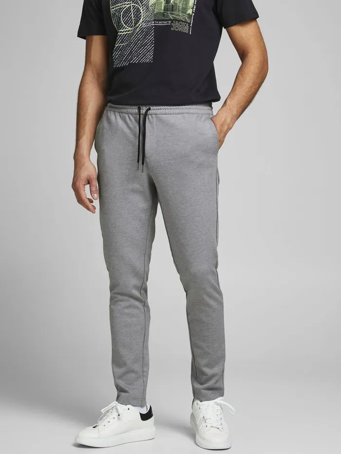 Trousers JACK and JONES Mens WILL PHIL SWEATPANTS Grey Light Grey Melange Gift Ideas