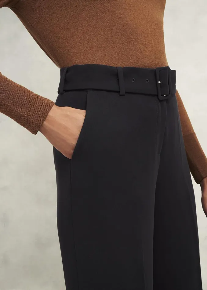 Trousers Women HOBBS Petite Drew Wide Trouser Black