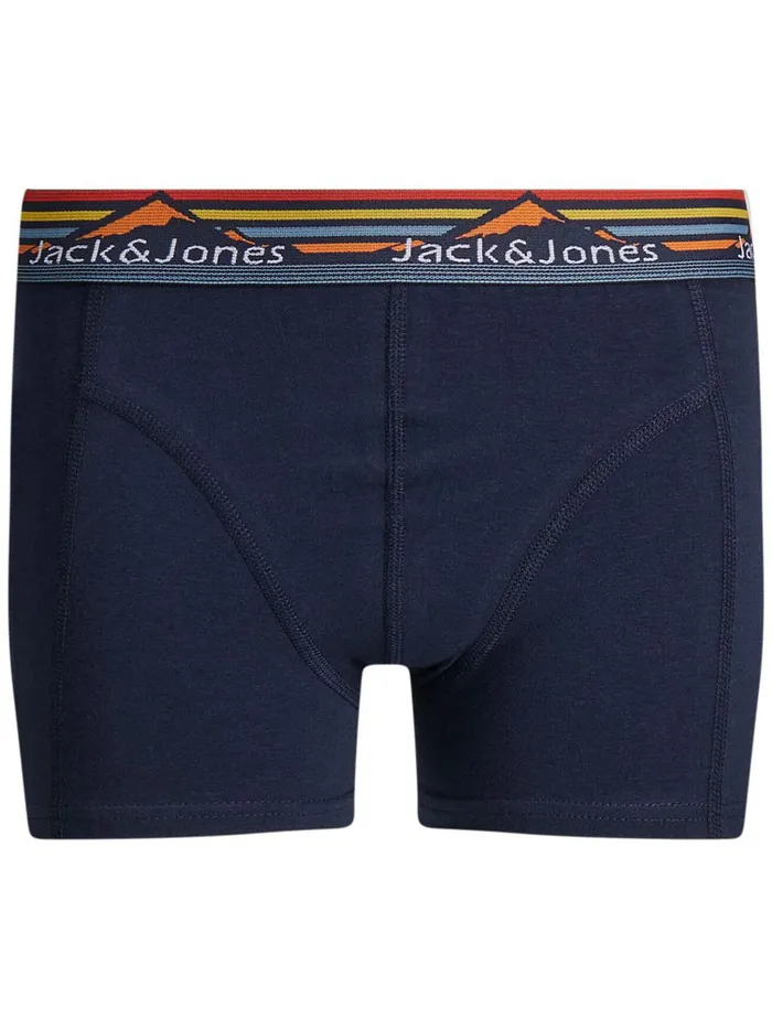 Underwear JACK and JONES Junior BOYS 3PACK SOLID TRUNKS Blue Navy Blazer Casaul