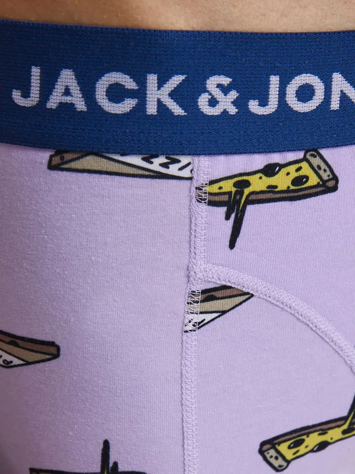 Underwear JACK and JONES Mens 3PACK PIZZA AND SUSHI TRUNKS Purple Navy Peony Gift for Friend